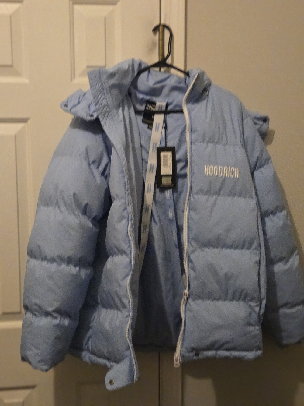 HoodrichLight Blue Puffer Jacket -limted Edtion Detacable Hood